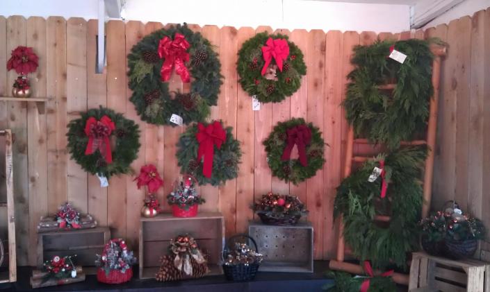 We have a wide selection of custom made wreaths that are read to take home today. You will find a variety of sizes from smaller wreaths to bulky big wreaths. 